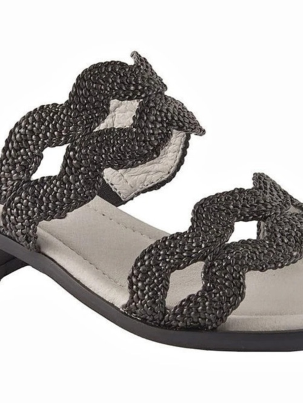 David Tate Journey Slide Sandal Braided Slides Black & Gray 9.5